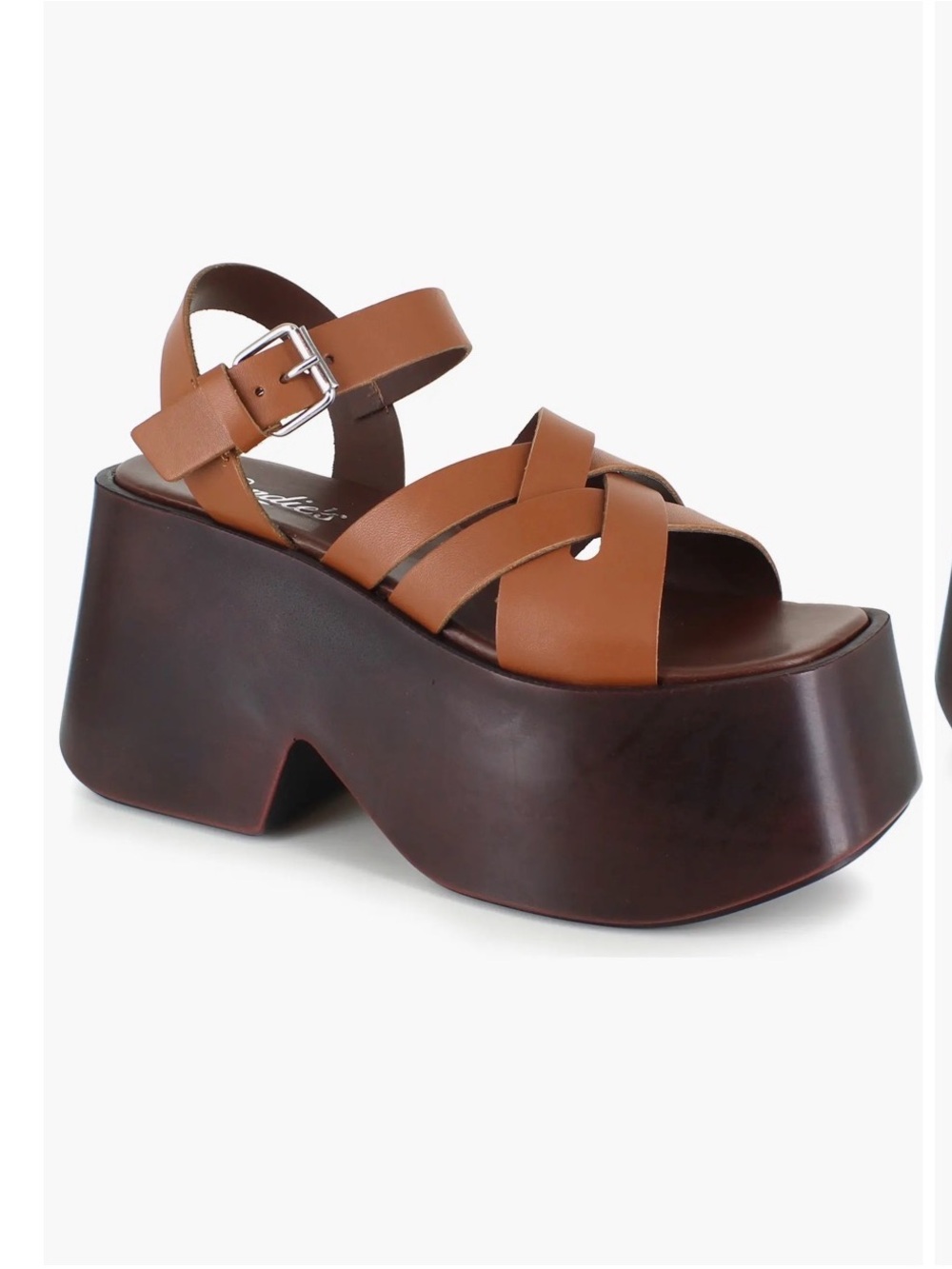 Candie’s Elisabeth Leather platform Sandal size 8